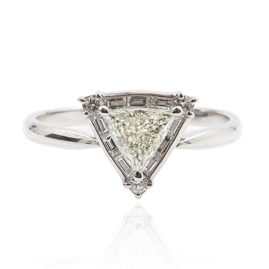 Trilliant Light Yellow Diamond Ring - 0.92ct