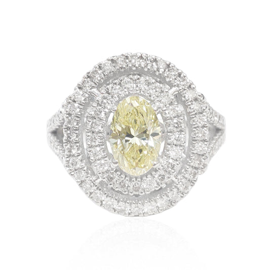 Oval Fancy Yellow Diamond Ring - 1.61ct