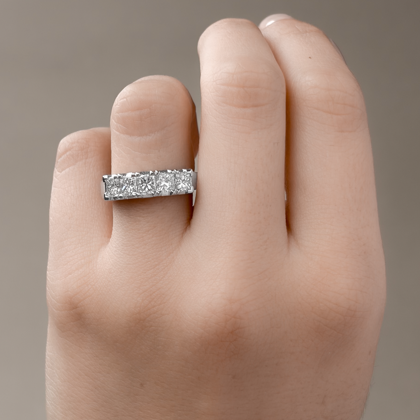 PT900 無色 ダイヤモンドリング 1.5ct プリンセスカット
