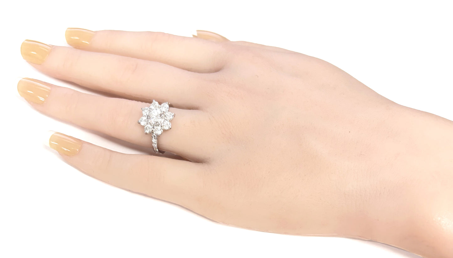 Flower Design Diamond Ring - 2.128ct