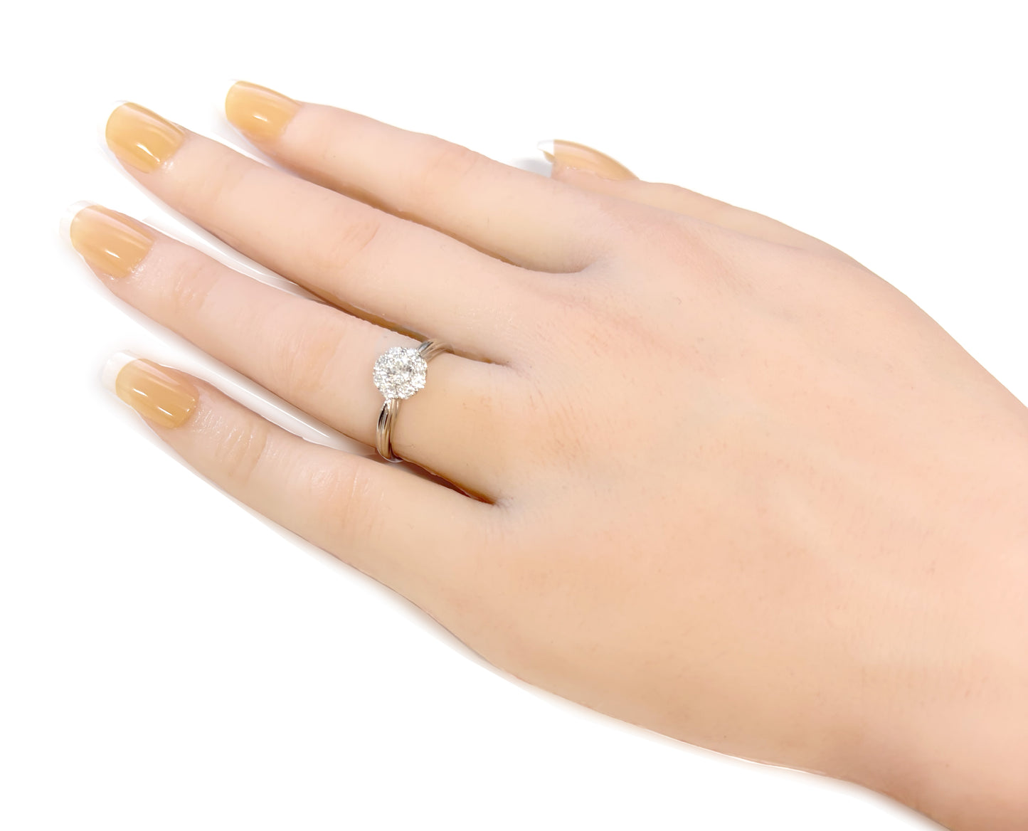 PT900 Floral Cluster Diamond Ring - 0.50ct