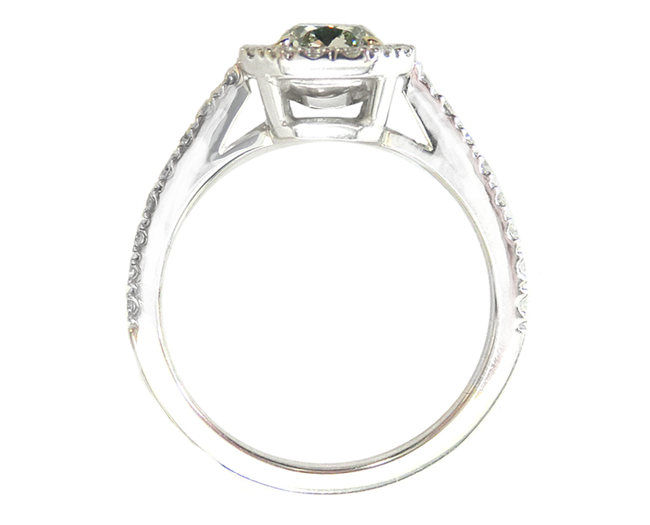 Mael Radiant Light Green Diamond Ring - 1.275ct