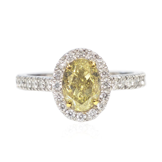 Mael Oval Fancy Yellow Diamond Ring - 1.202ct