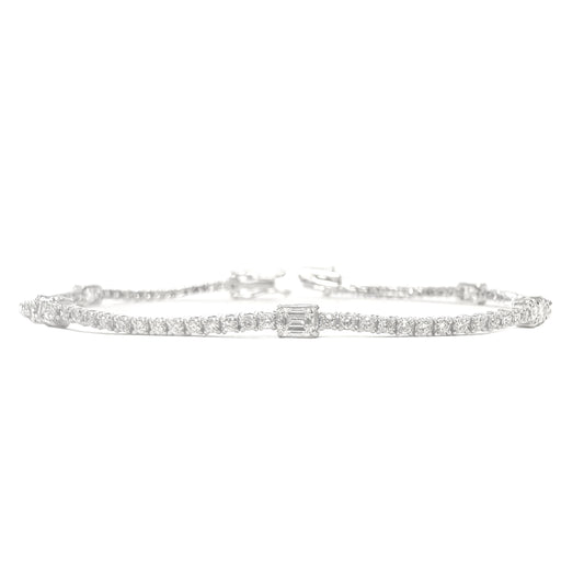 18K ダイヤモンドテニスブレスレット 1.64ct DEF VS+ GGS鑑定書 画像