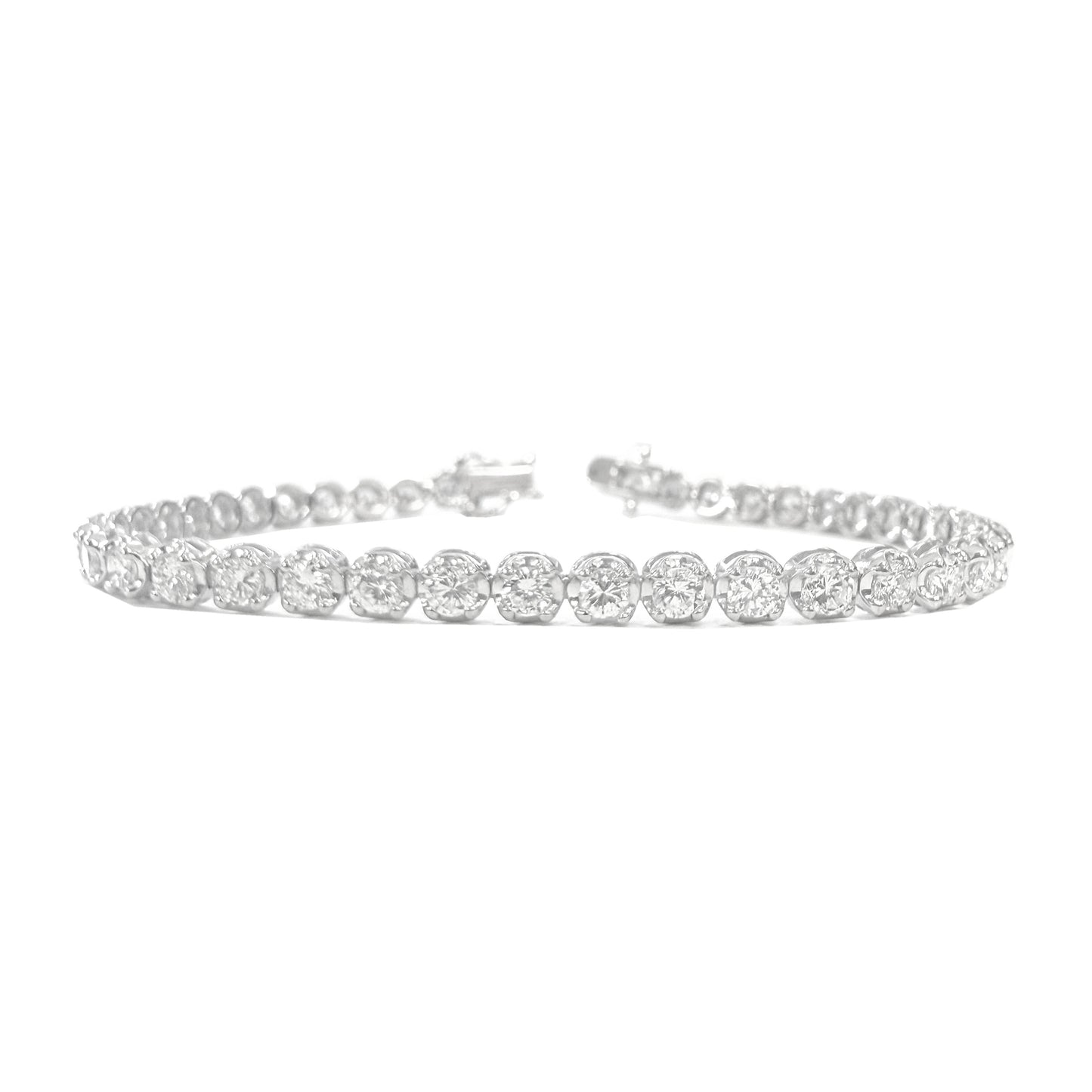 18K ダイヤモンドテニスブレスレット 4.42ct GGS鑑定書 画像