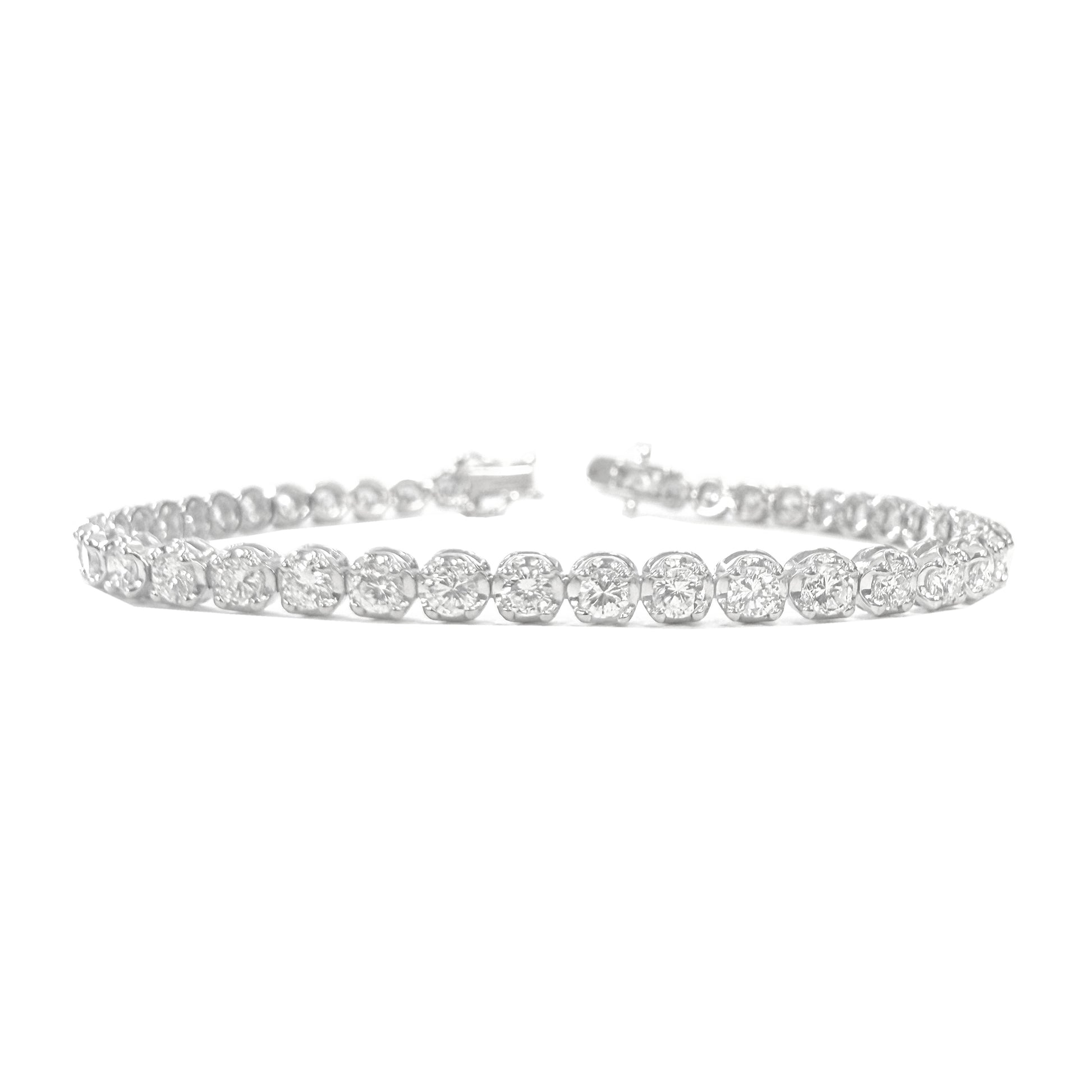 18K ダイヤモンドテニスブレスレット 4.42ct GGS鑑定書 画像