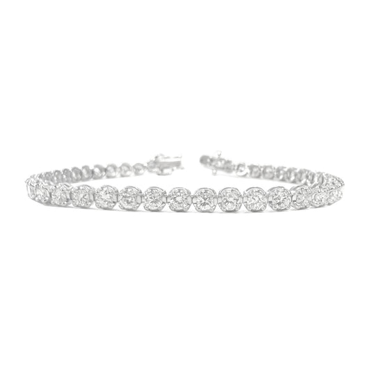 18K ダイヤモンドテニスブレスレット 4.42ct GGS鑑定書 画像