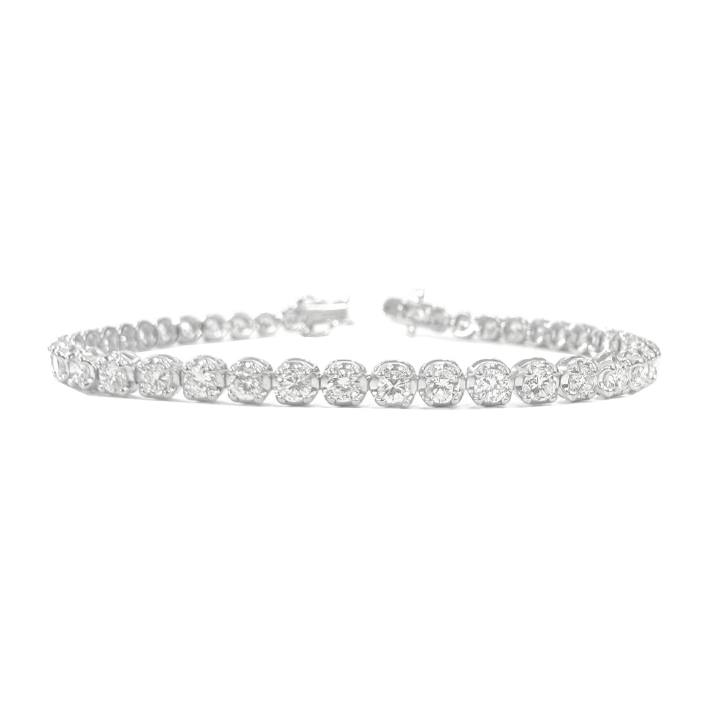 18K Natural Diamond Tennis Bracelet - 4.42ct
