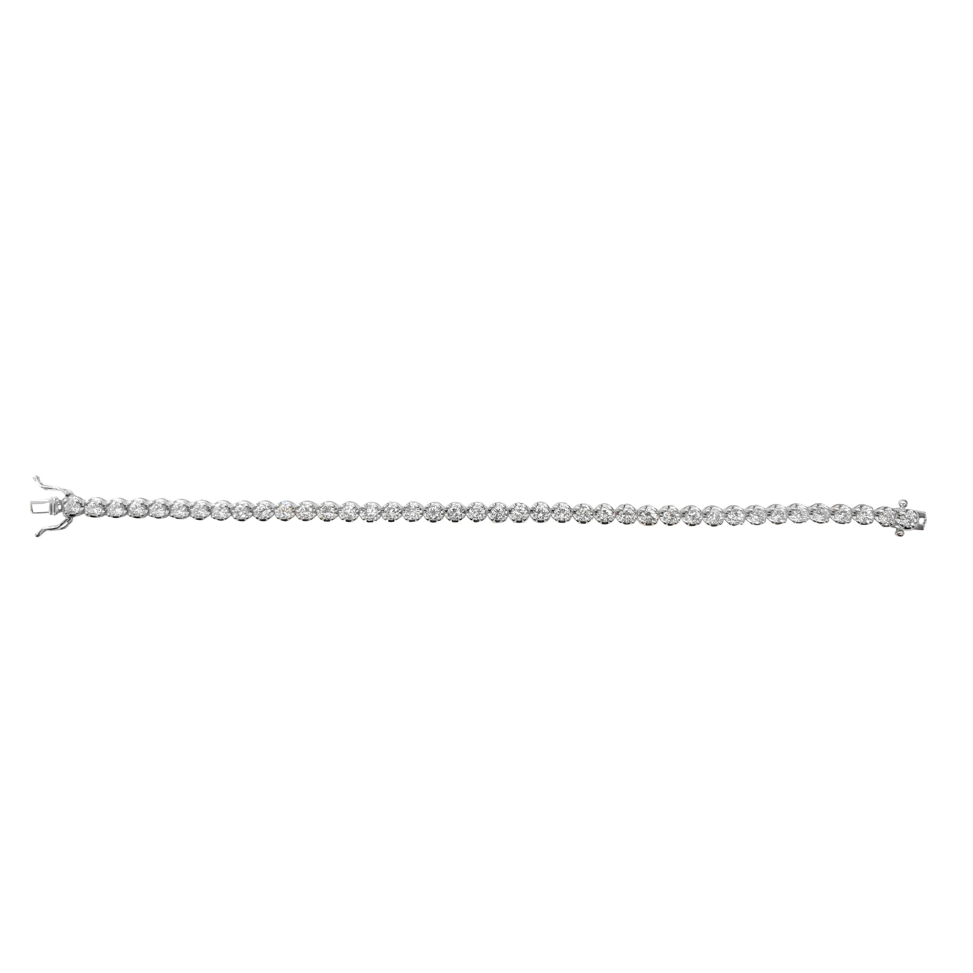 18K ダイヤモンドテニスブレスレット 4.42ct GGS鑑定書 横画像