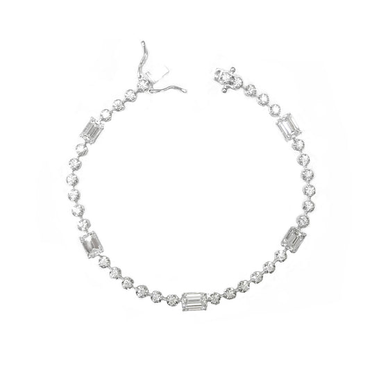 18K ダイアモンドテニスブレスレット 4.563ct DF VVS2-SI1 CGL