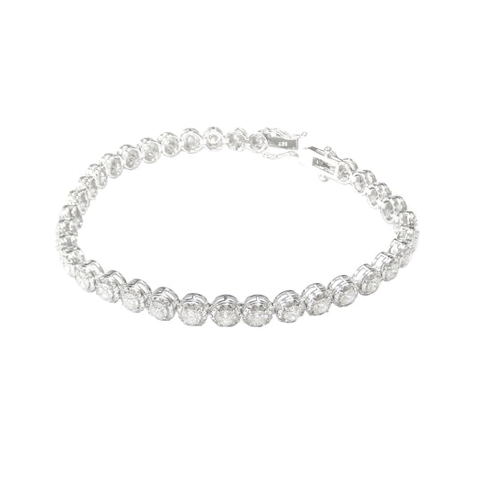18Kホワイトゴールド ダイヤモンドテニスブレスレット - 4.68ct GH SI+