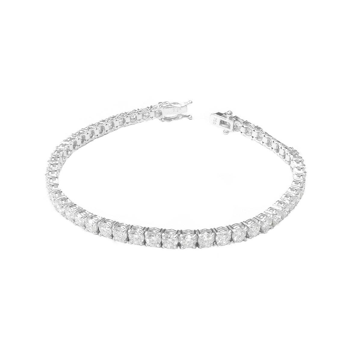 18K ダイヤモンドテニスブレスレット 7.37ct GH SI+