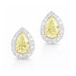 PT900 イエローダイヤモンドイヤリング 0.886ct Light Yellow SI2 ペア