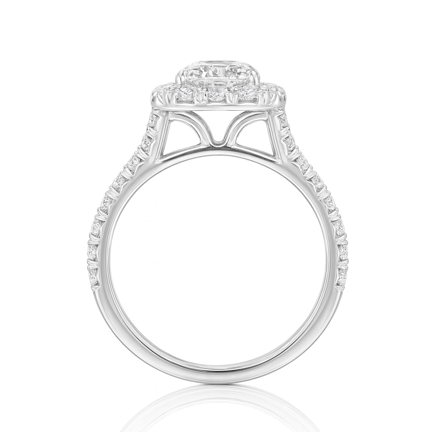 18K ほぼ無色ダイヤモンドリング 1.845ct SI1 クッション