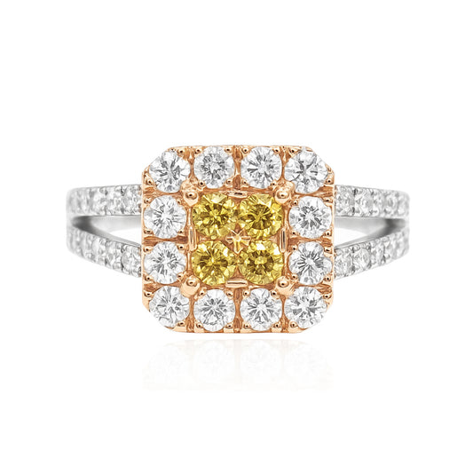 PT900 イエローダイヤモンドリング 0.84ct ラウンド