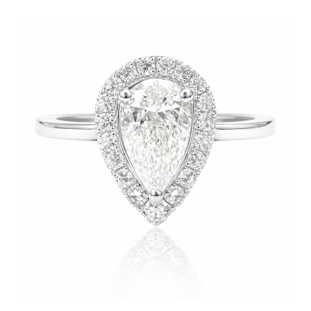 18K 無色Fダイヤモンドリング 0.96ct VS1 ペア