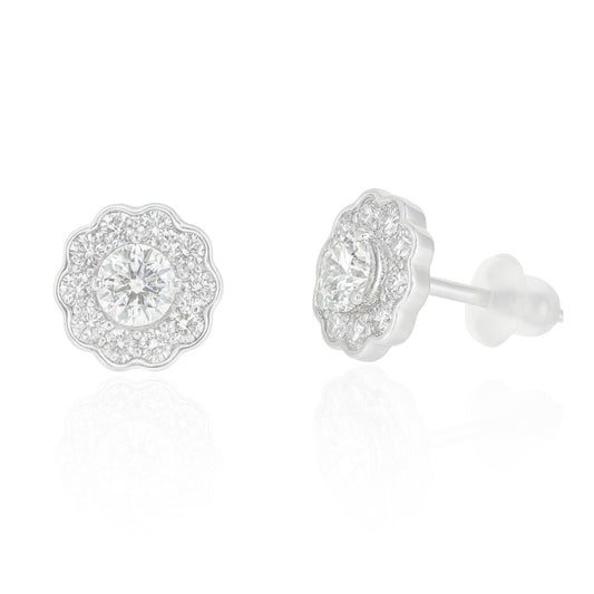 18K ほぼ無色G ダイヤモンドイヤリング ラウンド - 0.866ct