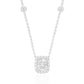 18K Near Colorless Diamond Pendant Cushion Necklace - 1.06ct