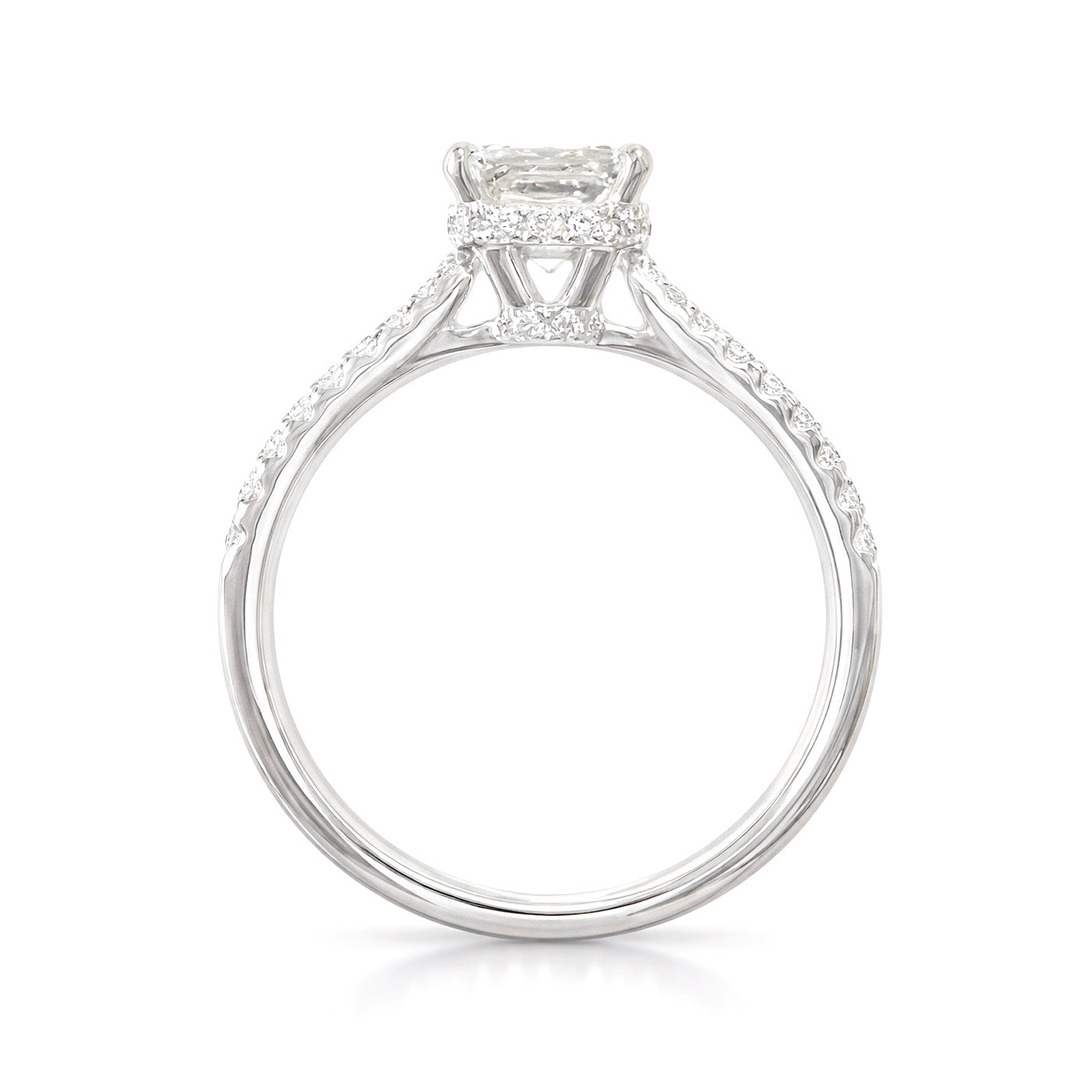 18K Emerald-cut Colorless Diamond Ring - 1.756ct