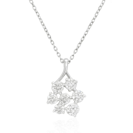 PT900/850 ダイヤモンドネックレス フラワークラスター 1.18ct