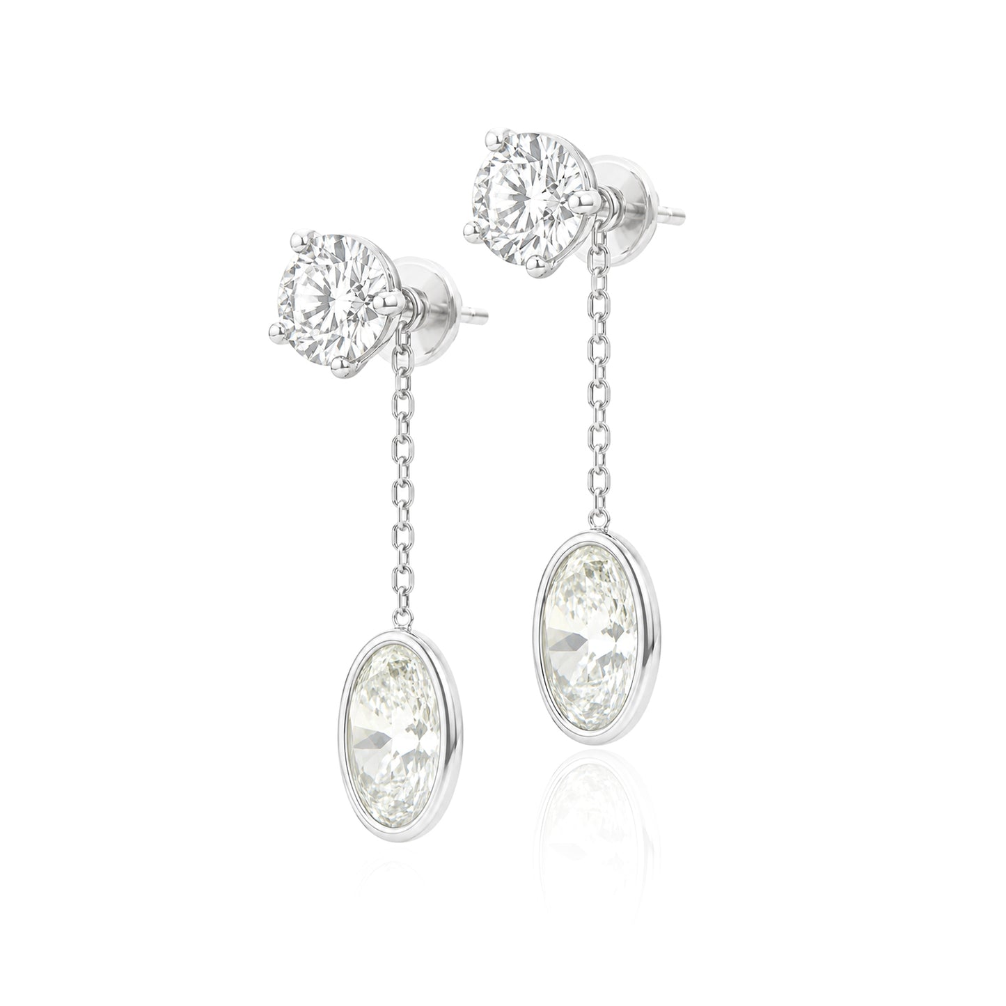 18K Diamond Drop Earrings Attachment  - 1.42ct