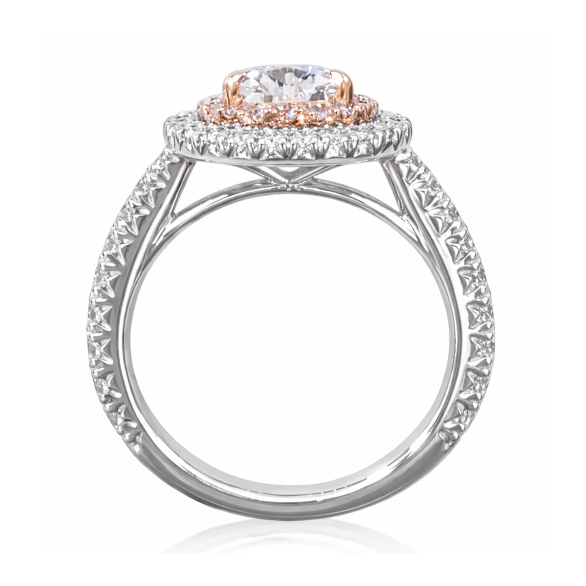 18K Jカラー ペアシェイプ ダイヤモンドリング 柔らかなウォームトーン 1.853ct