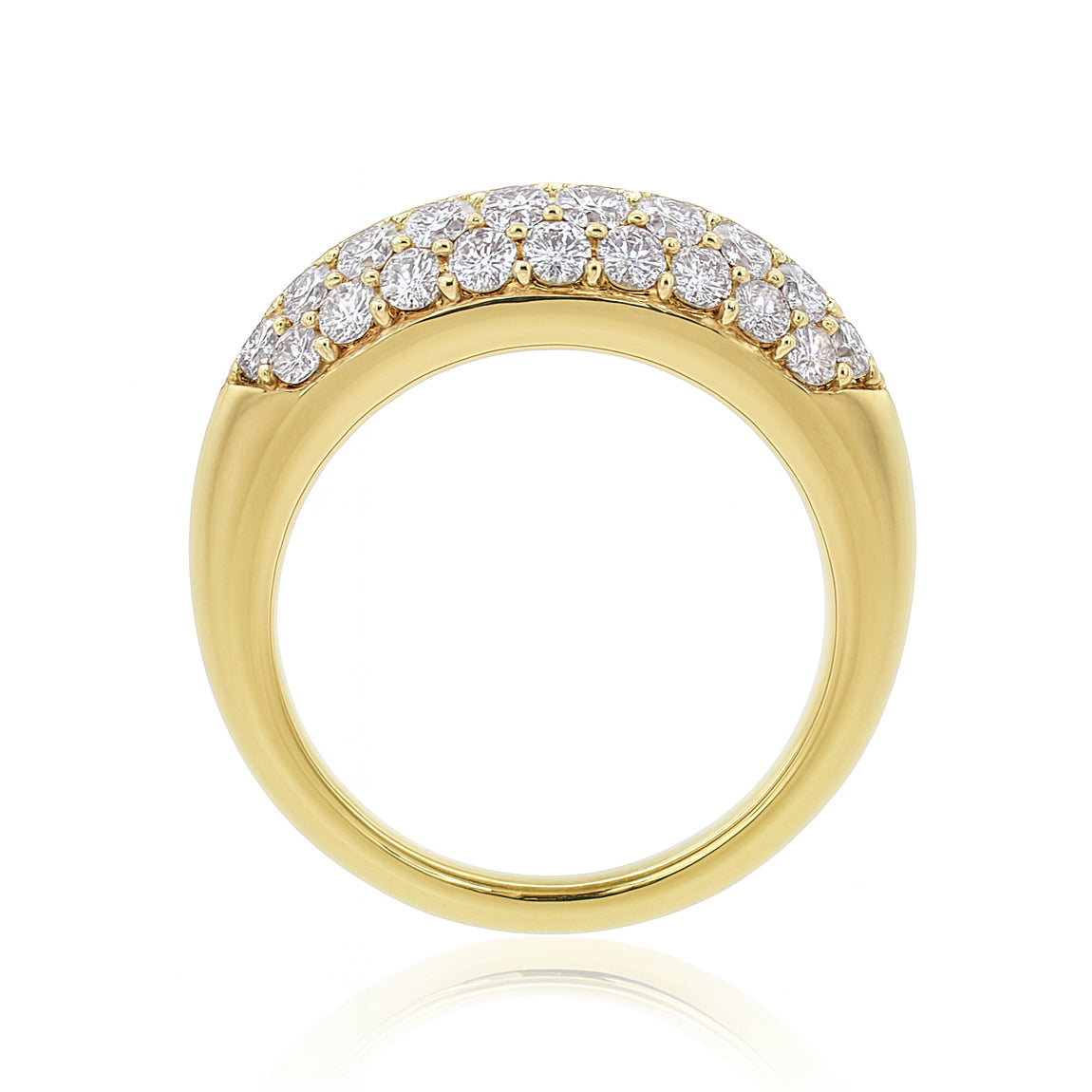 18KYG 5列ダイヤモンドバンドリング 1.85ct