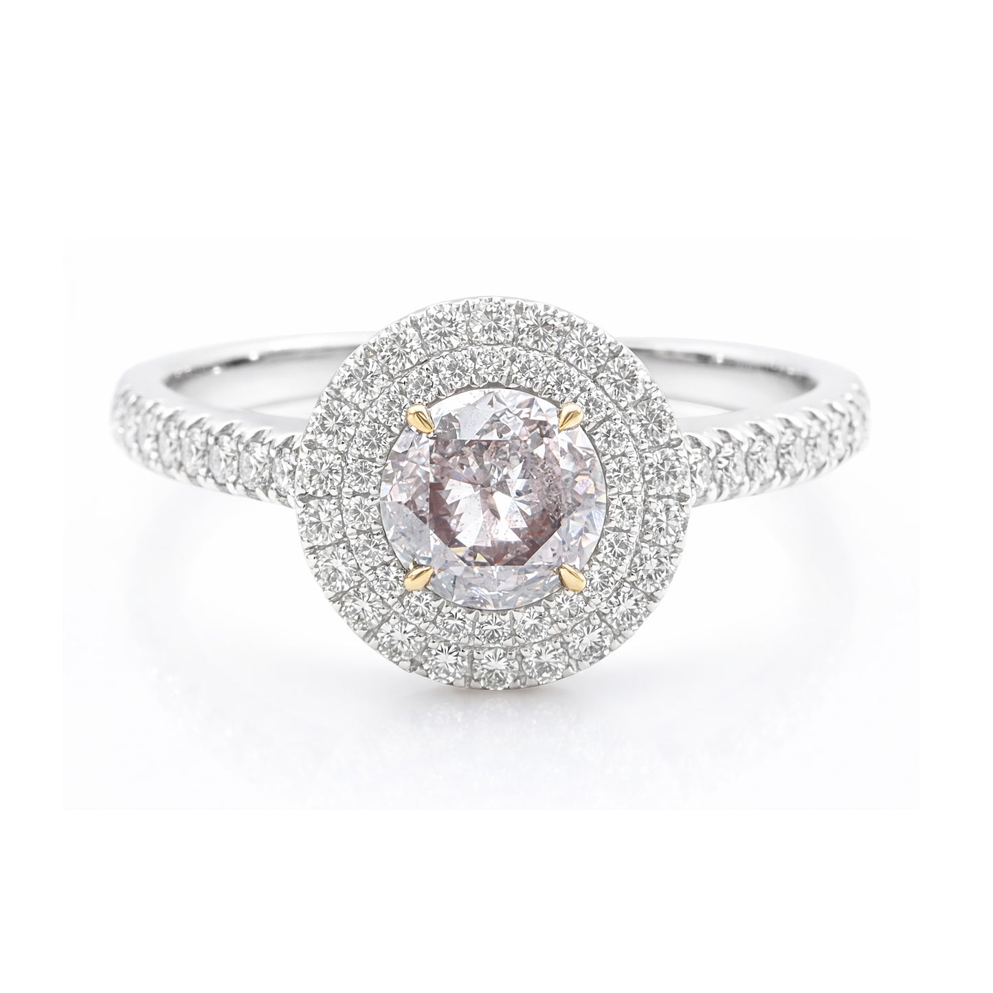 18K ピンクダイヤモンドリング 0.933ct Very Light Purplish Pink SI2 ラウンド