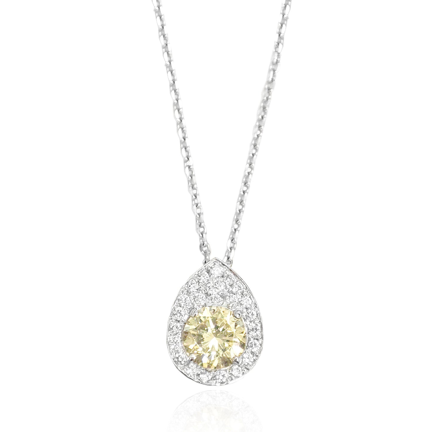 Mael Round Fancy Light Yellow Diamond Necklace - 0.599ct