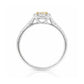 クッションシェイプ・ベリーライトイエローダイヤモンドリング 0.845ct CGL VS-1 ダイアモンド枠画像