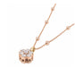 18KPG 花柄 ラウンドダイヤモンド ペンダントネックレスクラスター 0.28ct