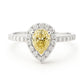 18K イエローダイヤモンドリング 0.529ct ペアカット