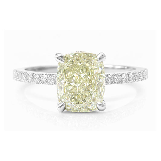 PT950 Light Yellow Diamond Ring - 2.248ct