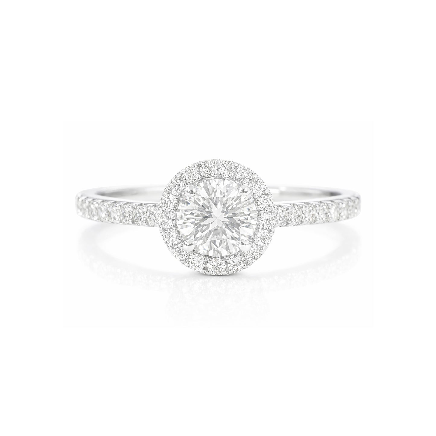 18K Colorless Round-cut Diamond Ring - 0.425ct