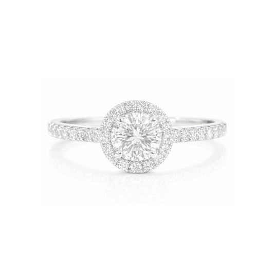 18K Colorless Round-cut Diamond Ring - 0.425ct