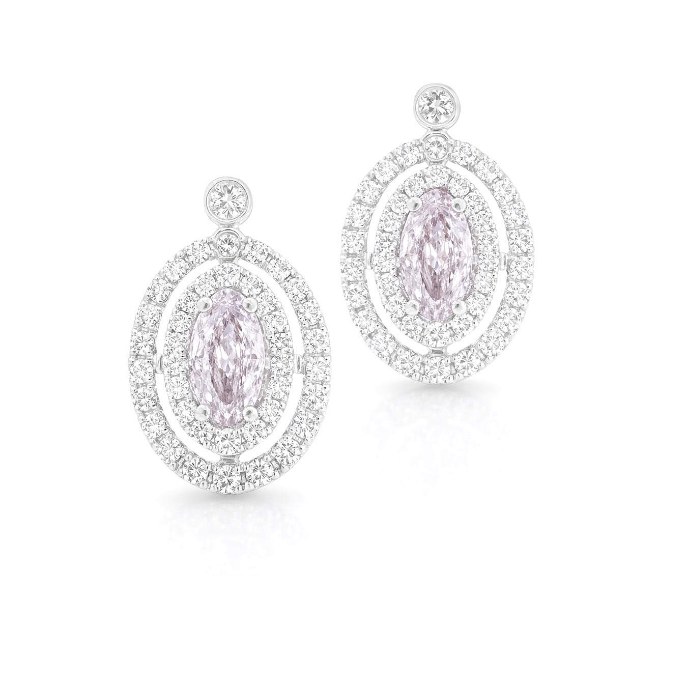 パープルダイアモンドピアス オーバル 0.838ct VS2 画像