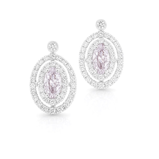 パープルダイアモンドピアス オーバル 0.838ct VS2 画像