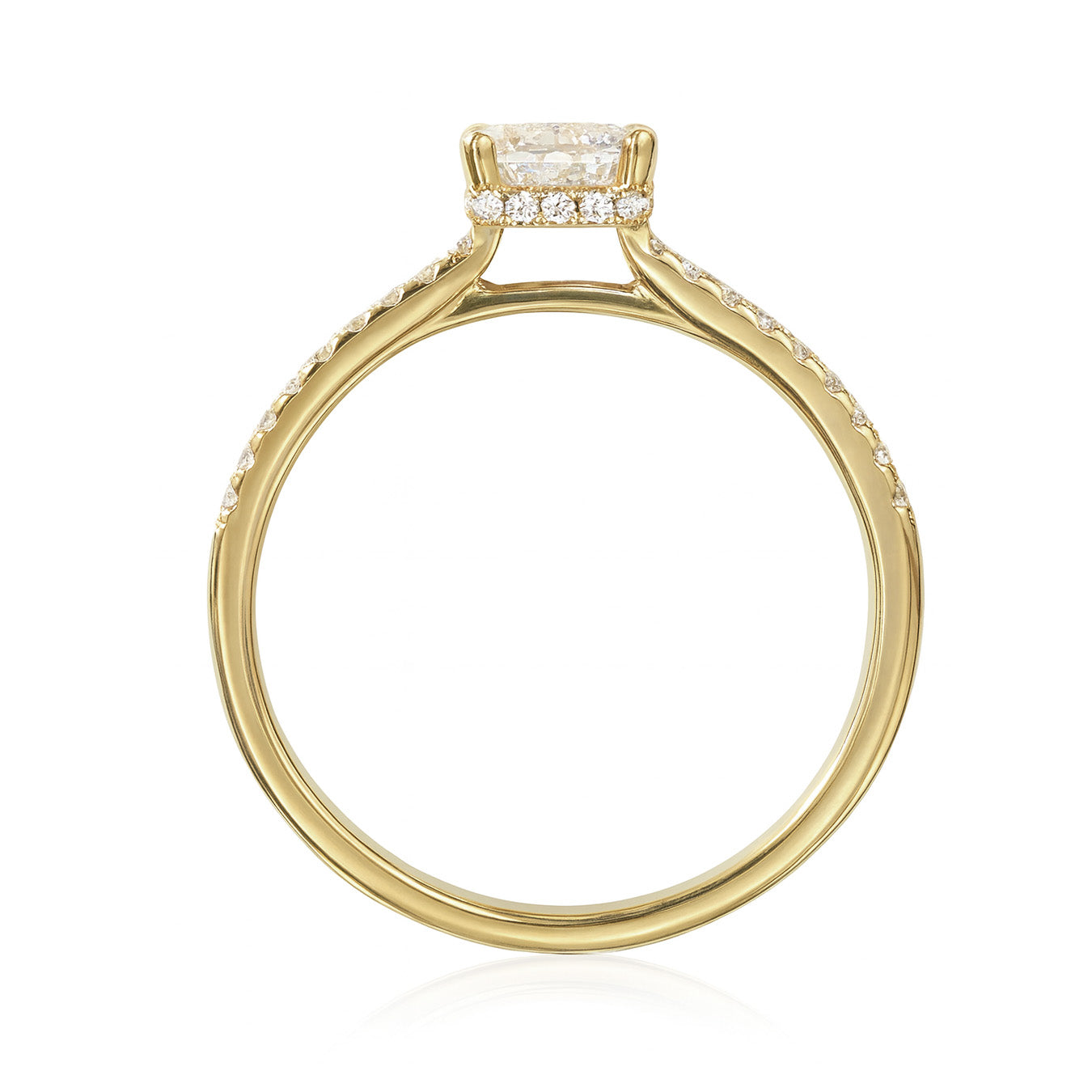 18K Radiant-cut Near Colorless Diamond Ring - 1.061ct 