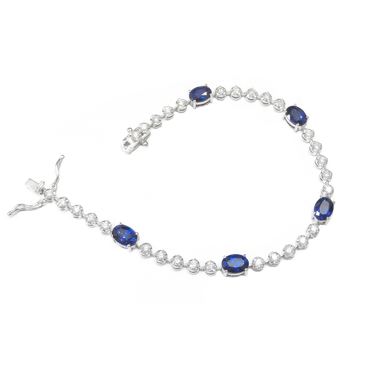 Diamond - Sapphire CVD Tennis Bracelet - 5.94ct