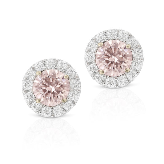 PT900 ピンクダイヤモンド イヤリング 1.265ct Very Light pink SI1-SI2 ラウンド 画像