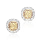 イエローダイアモンドピアス クッション 0.99ct SI2&SI1 画像