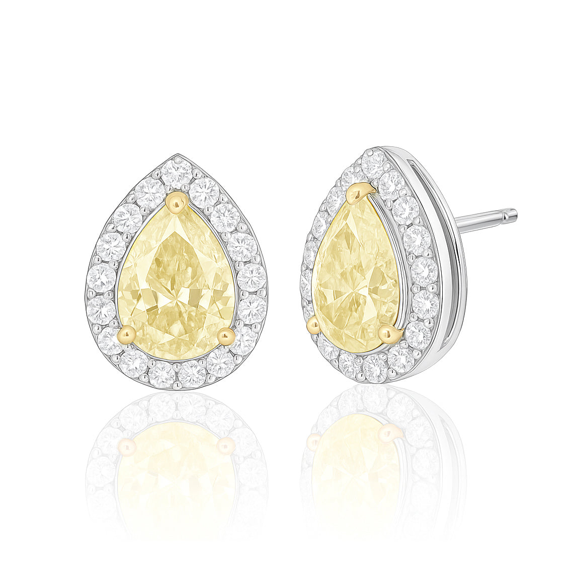 イエローダイアモンドピアス ペア 0.886ct SI2 画像