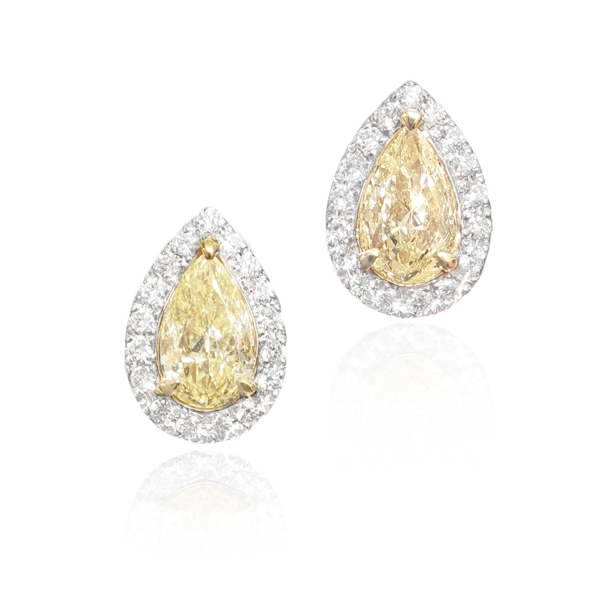 イエローダイアモンドピアス ペア 0.8ct SI1 画像