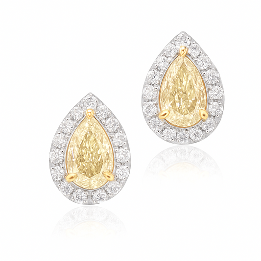 イエローダイアモンドピアス ペア 0.8ct SI1 画像