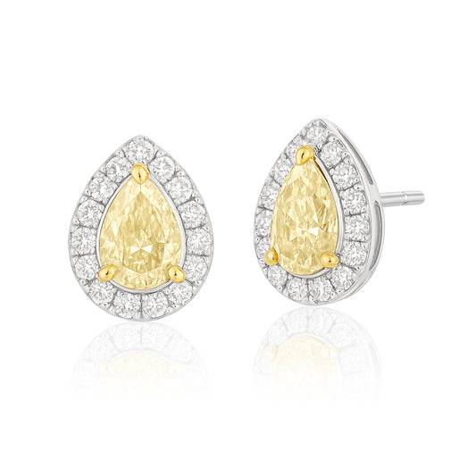 イエローダイアモンドピアス ペア 0.8ct SI1 画像