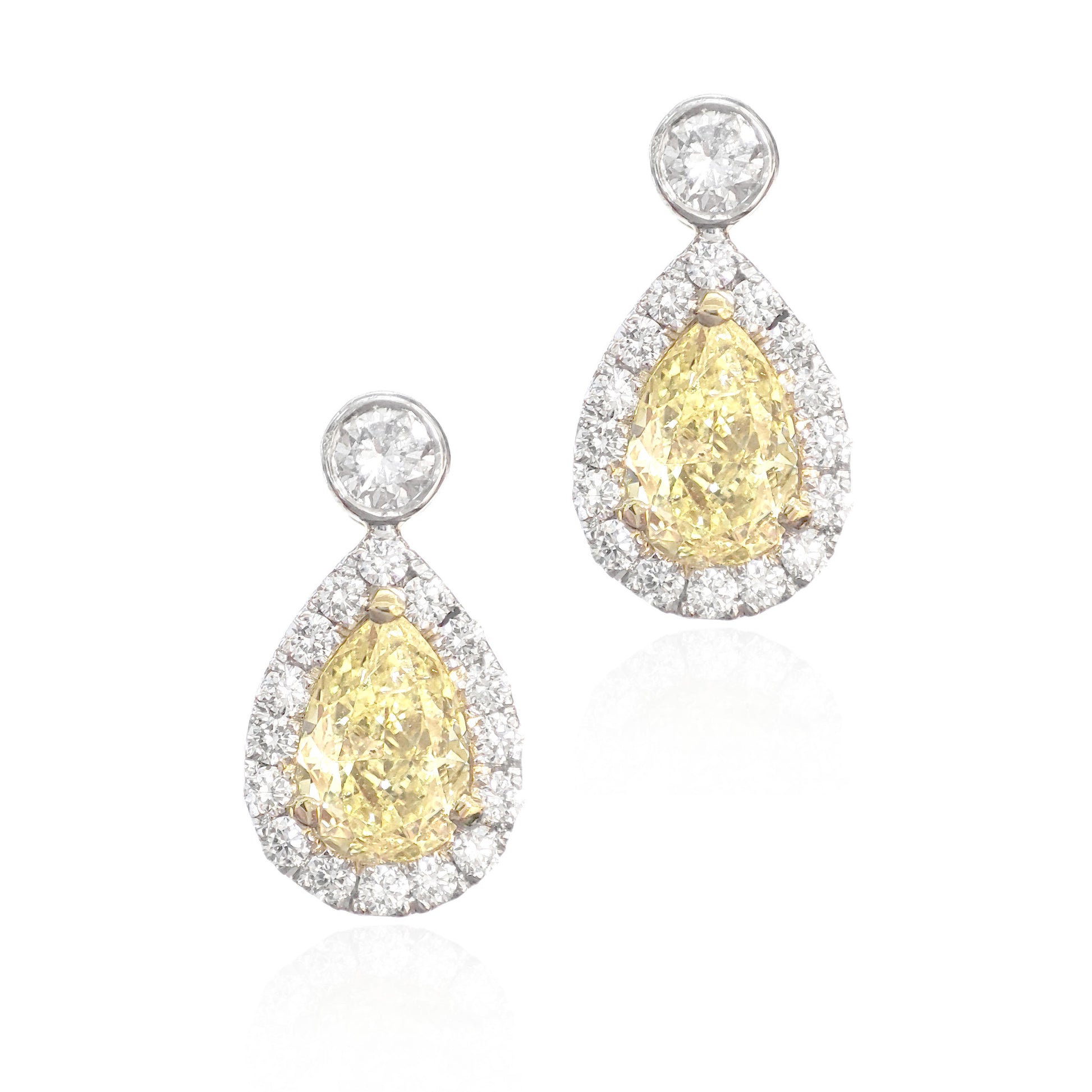 イエローダイアモンドピアス ペア 1.413ct SI2 画像