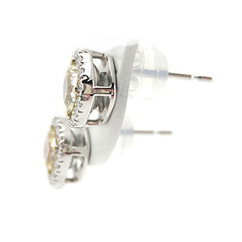 イエローダイヤモンドピアス クッション 1.17ct VVS1&SI1 裏画像