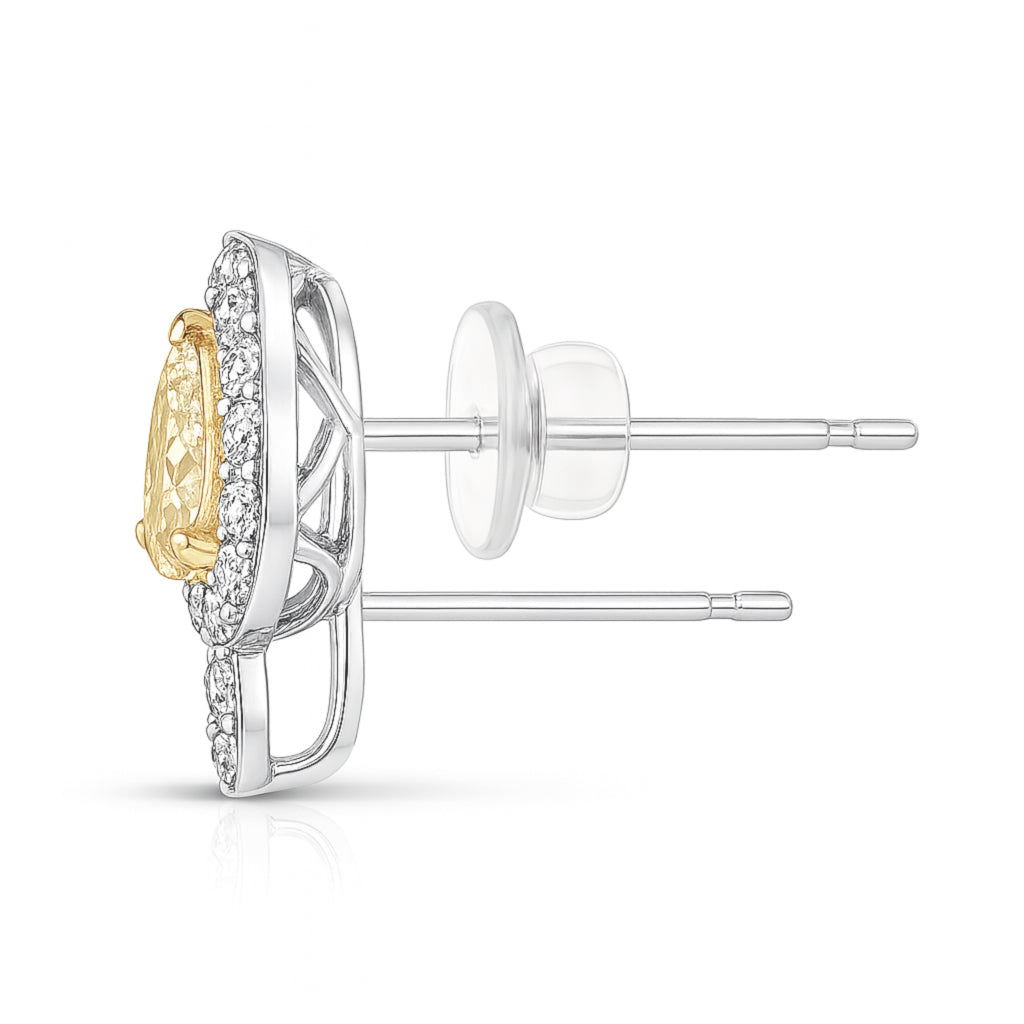 イエローダイヤモンドピアス ペア 0.8ct SI1 裏画像