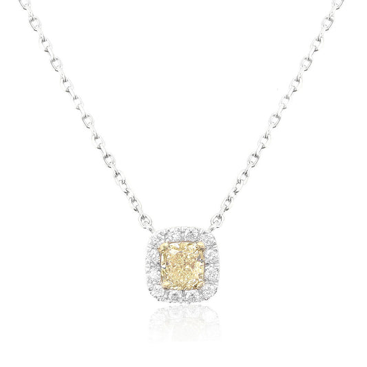 イエローダイアモンドネックレス クッション 0.411ct SI2 画像