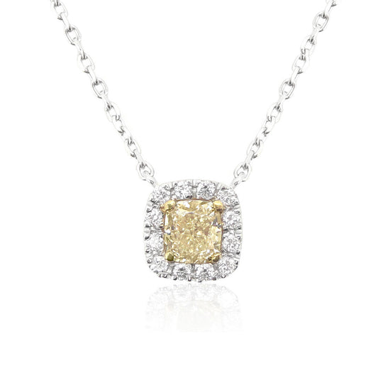 イエローダイアモンドネックレス クッション 0.411ct SI2 画像